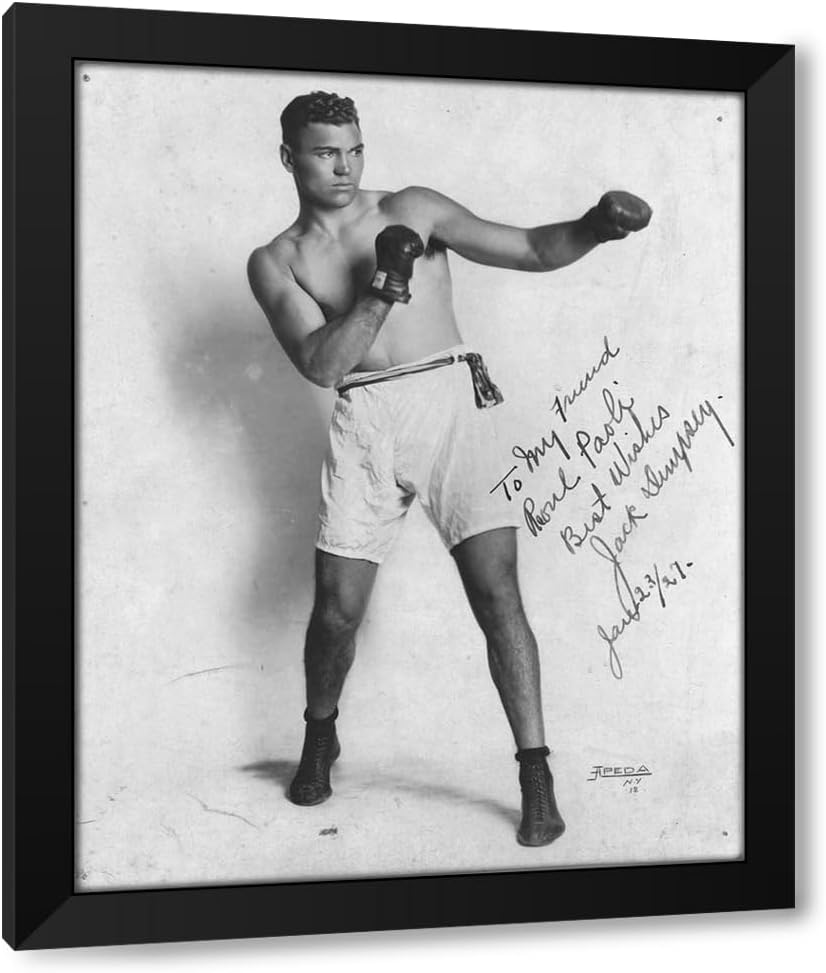 ArtDirect - Vintage Photography 15x18 Black Modern Framed Art Print Titled: Jack Dempsey 1927