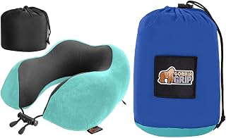 GORILLA GRIP Travel Pillow, Turquoise and Camping Hammock, Medium, DarkBlue/LightBlue Bundle