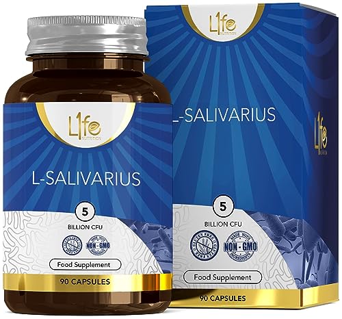 LN Lactobacillus Salivarius | 90 Lactobacillus Salivarius Probiotic Kapseln – 5 Milliarden KBU L-Salivarius pro Kapsel | Probiotika | Gentechnikfrei, Gluten- und Allergenfrei | Hergestellt in GB