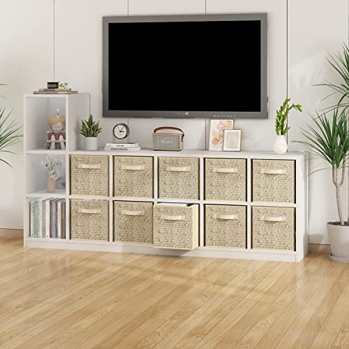 Wisdom Star 10 Pack Fabric Storage Cubes With Handle, Foldable 13X13 Inch Large Cube Storage Bins, Storage Baskets For Shelves, Storage Boxes For Organizing Closet Bins #TOP2