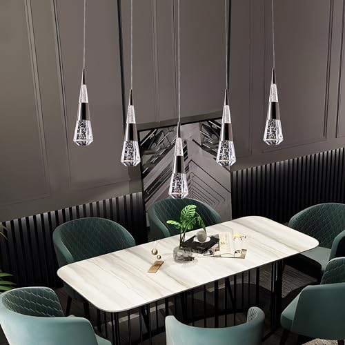 SHIANDAR Pendant Light Fixtures,5-Light Black Pendant Lights Kitchen Island Dimmable,Modern Chandeliers for Dining Room Kitchen Island Bedroom Hallway Entryway. by SHIANDAR - Used condition - Image 7