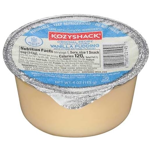 Kozy Shack Vanilla Pudding, 4 Ounce - 48 per case.