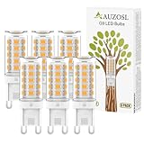 AUZOSL G9 LED Bulbs Warm White 3W, 380lm Equivalent 30W G9 Halogen Light Bulbs, 3000K 80+CRI Flicker-Free, Non-Dimmable, Energy Saving, 6 Pack for Living Rooms, Bedrooms & Dining Areas