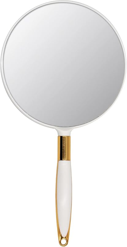 Espelho de mão redondo Eaoundm branco, 20,07 cm x 33,02 cm, 1 unidade