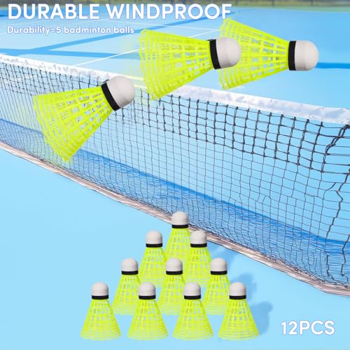 image for ZIYIZE 12 Pack Nylon Badminton Shuttlecocks Badminton Birdie Balls wit