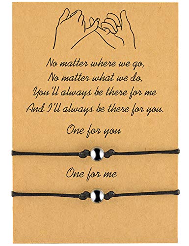 MANVEN Pinky Promise Matching Bracelet for Couples Boyfriend Girlfriend His and Hers Best