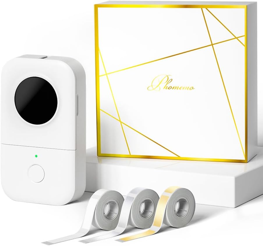 Phomemo D30 Miniurządzenie do drukowania samoprzylepnych etykiet, Bluetooth, drukarka etykiet, odpowiednia do domu, kuchni, szkoły, biura, kompatybilna z systemem iOS i Android