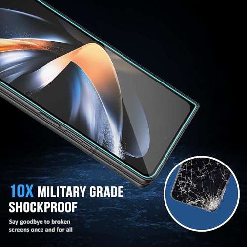 Image of ArmourPro Tempered Glass for Samsung Galaxy Z Fold 4-9H Screen Protector with Black Border, Anti Scratch, Edge-to-Edge Coverage, HD Clarity, Smooth Touch, Case Friendly | Black