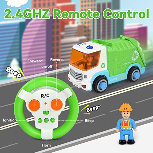 Yydeek Take Apart Garbage Truck Toys For Boys, Remote Control Car With Light And Sound, Stem Learning Building Toy Car Set With Electric Drill, Construction Toys For 4 5 6 Year Old Boys #TOP2