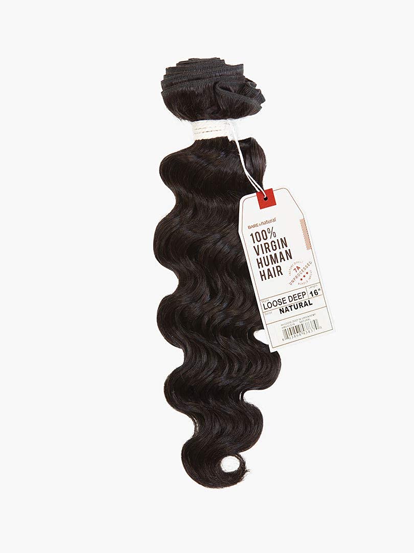 Sensationnel Bare&Natural 100% Virgin Human Hair Weave - 7A LOOSE DEEP 16" (Natural)
