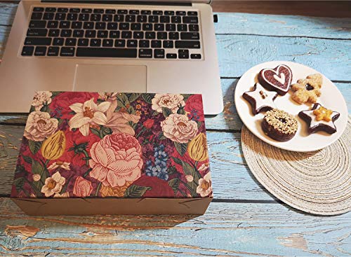 20 Pack Treat Gift Boxes, Pastry Cookie Biscuits Boxes, Decorative Homemade Baking Goods Bakery Muffins Chocolate Brownies Gift Boxes (8.3 X 5.5 X 2 Inch) #TOP3