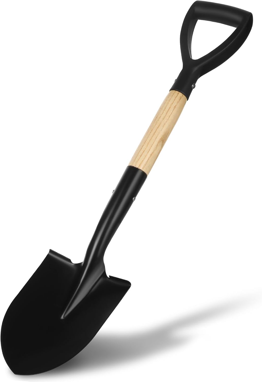 28-Inch Mini Garden Shovel with D-Grip Handle, Kids Small Shovel, Alloy Steel Head & Wooden Shaft for Car Emergency, Beach, Planting & Light Snow Duty