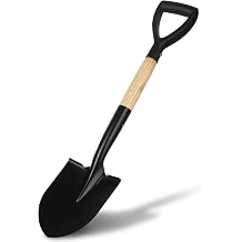 28-Inch Mini Garden Shovel with D-Grip Handle, Kids Small Shovel, Alloy Steel Head & Wooden Shaft for Car Emergency, Beach, Planting & Light Snow Duty