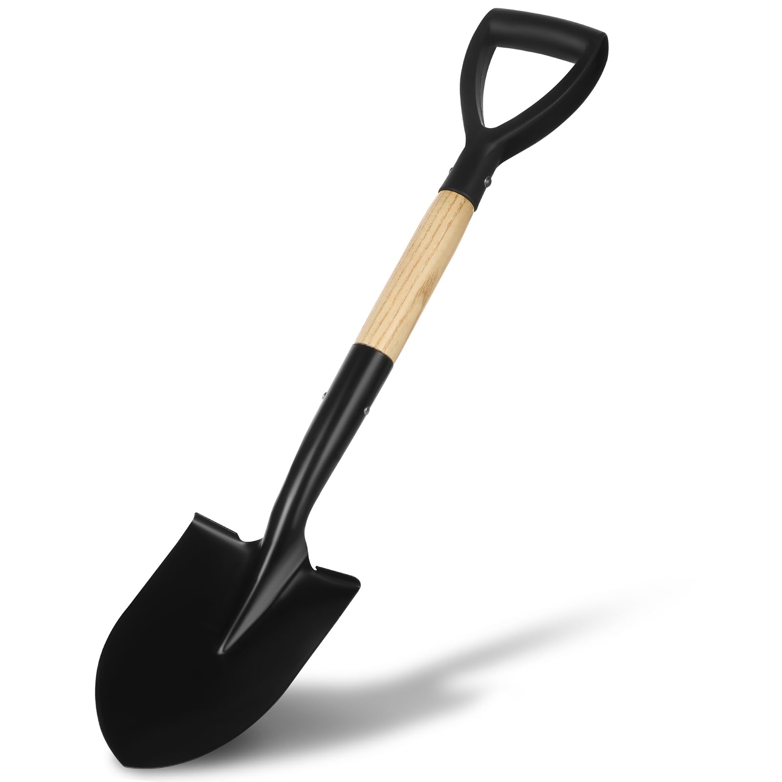 Mini pala da giardino da 71 cm con manico a D, piccola pala per bambini, testa in lega di acciaio e albero in legno, per emergenza auto, spiaggia, piantagione e neve leggera