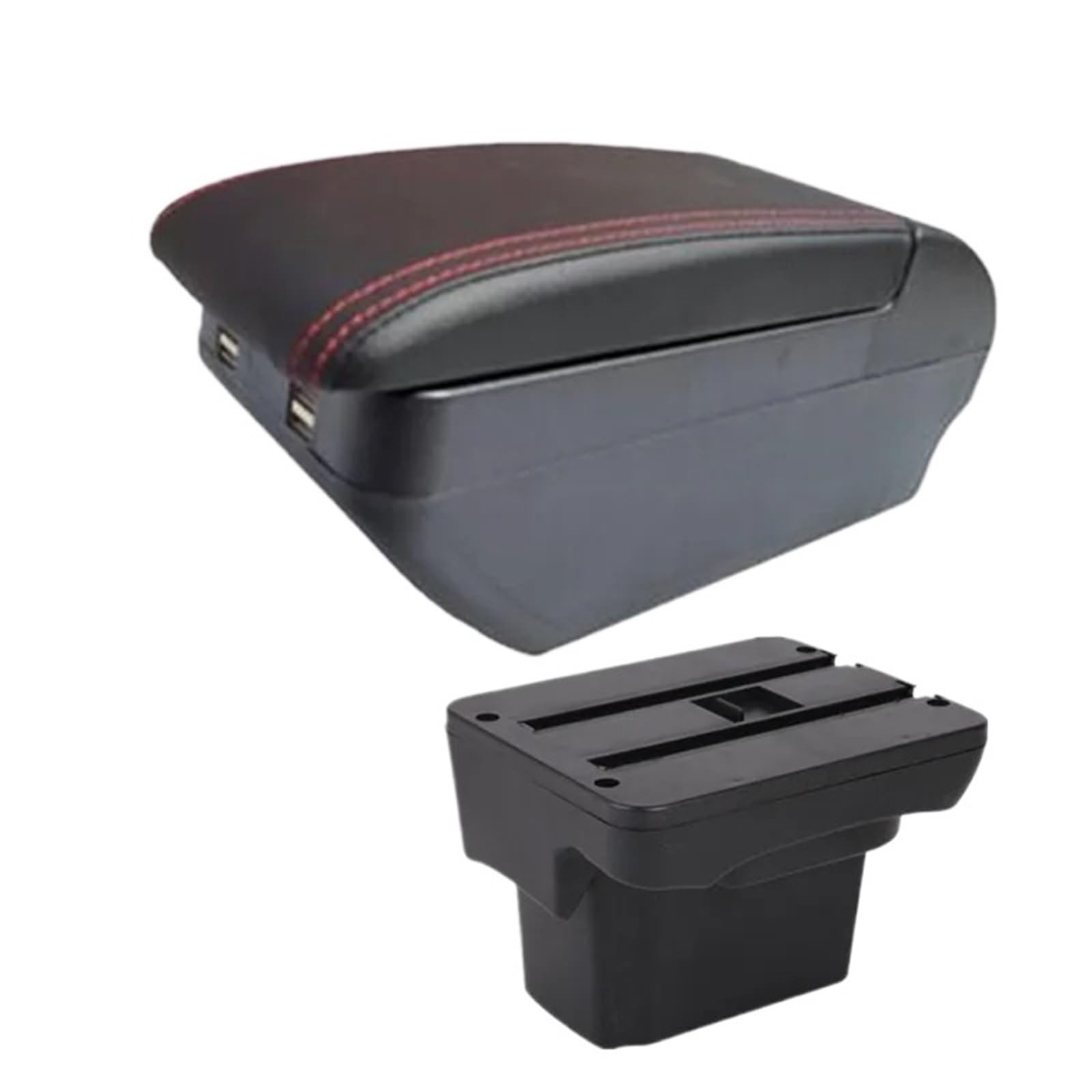 AWGNTQQ Car Armrests For Chevrolet For Cruze For Holden 2009-2015 Car Armrest Box Centre Storage With USB Port Retrofit Accessory(H red line 4USB)