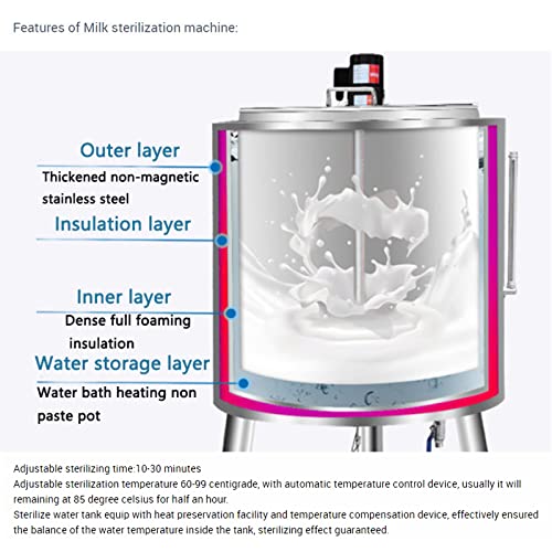 150L Commercial Refrigerated Pasteurization Machine, Pasteurizer With Cooling Function For Milk Juice Beer Sterilization Dairy Equipment #TOP4