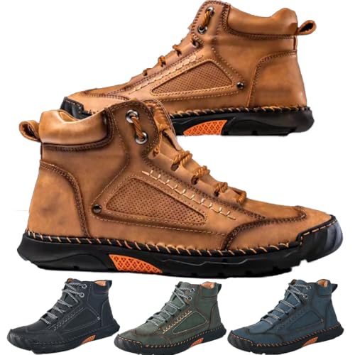 2025 Sawbahind Leather Boots Mens, Men'S Comfortable Handmade Leather Boots – Waterproof, Arch Support