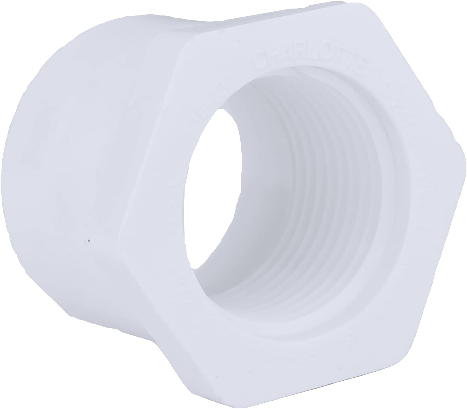 Charlotte Pipe 1" X 3/4" Reducer Bushing Pipe Fitting - (Spigot x Female Pipe Thread) Schedule 40 PVC Durable, Easy to Install, and High Tensile for Home or Industrial Use (Single Unit)