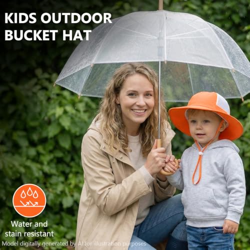 Image of BASSDASH Kids UPF 50+ Wide Brim Sun Hat for Summer Beach Outdoor
