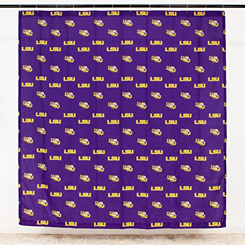 Image of College Covers Everything Comfy LSU Tigers Bright and Colorful Shower Curtain Cover 70 inch x 72 inch
