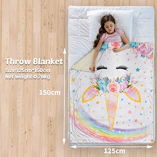 WERNNSAI Einhorndecke - 125 x 150 cm Sherpa Fleece Flauschige Kuscheldecke für Mädchen Kinder Baby Shower Geburtstag Geschenke Sofa Couch Wohn Bett Decken Sofaüberwurf überwurf Decke - Image 7
