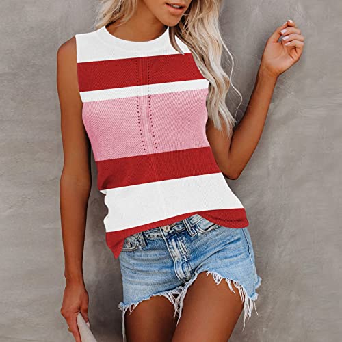 Image of Cutiefox Women's Knit Tank Tops Sleeveless Summer Loose Tie Back Casual Vest Shirts Blouses