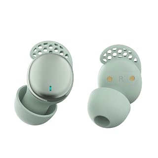 Sleep Earbuds for Side Sleepers, Wireless Noise Cancelling Sleep Headphones with Sleep Mode, LED Power Display, Comfort Fit for Sleeping, Working, Hiking (Mint Green) - Amazon product rated Grade A