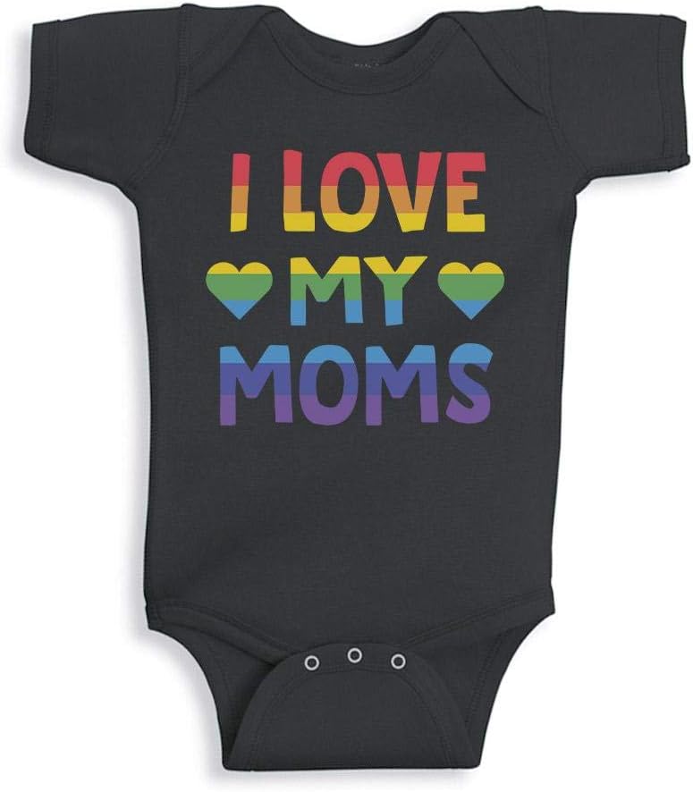 I Love My Moms LGBTQ Gay Pride Baby Onesie Infant Bodysuit