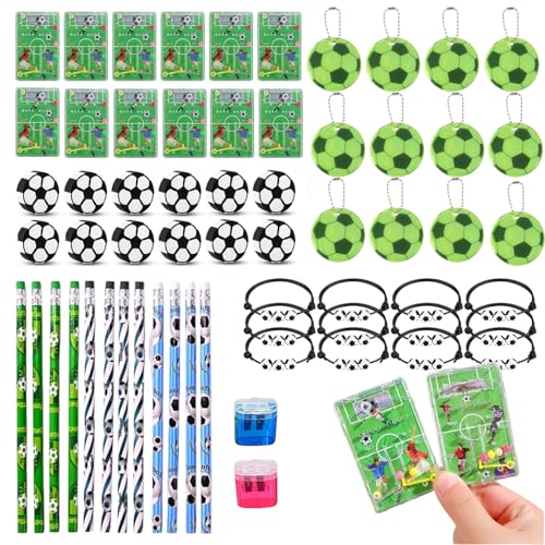 Aoksily Artigos de festa futebol aniversário crianças, enchimento ananás futebol Party favores caixas de presentes futebol crianças com Gomme, matite, giochi labirinto sul cálcio, ciondoli che si