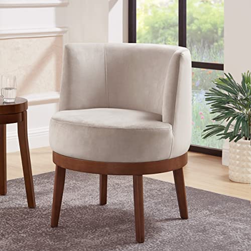 24KF Modern 360 Degree Swivel Accent Chair, Comfy Velvet Round