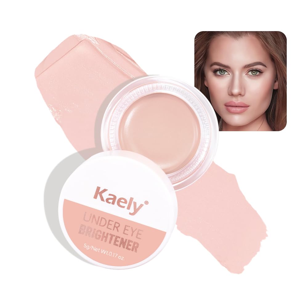 evpct Pink under Eye Corrector Brightener Concealers for Older Women Dark Circles, under Eye Cream Pot Concealer Full Coverage Peach Color Corrector Makeup, Nourishing Waterproof, Light Pink 08# Light Pink - Shimmer 0.17 Ounce (Pack of 1)