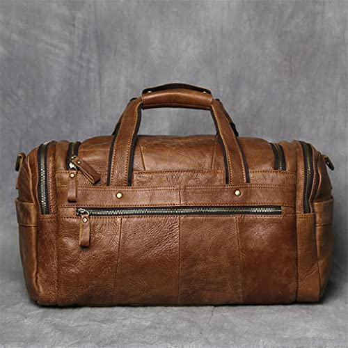 Vintage Men's Hand Luggage Bag Travel Bag Genuine Leather Large Capacity Single Shoulder Messenger for 14 Inch Laptop4