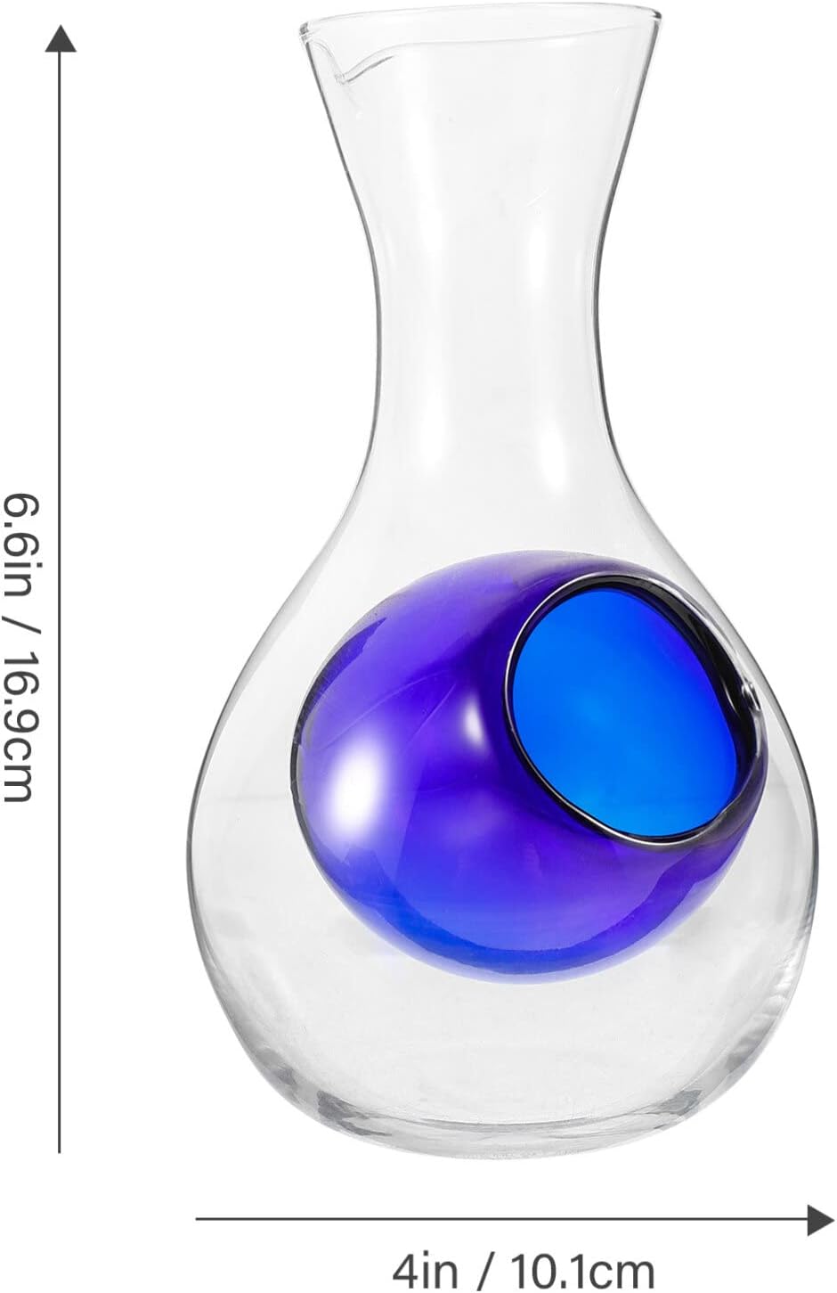 Mobestech Wine Decanter with Ice Pocket Glass Wine Carafe for Aeration Whiskey Decanter Cold Sake Carafe Clear Container for Home Entertaining 6.65 X 3.97 X 3.97 in