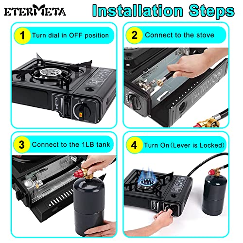 Dual Fuel Camping Stove Replacement Hose, 27.5 Inch M16 X 1.5 Propane Regulator Hose For Portable Propane & Butane Camping Gas Stove #TOP5