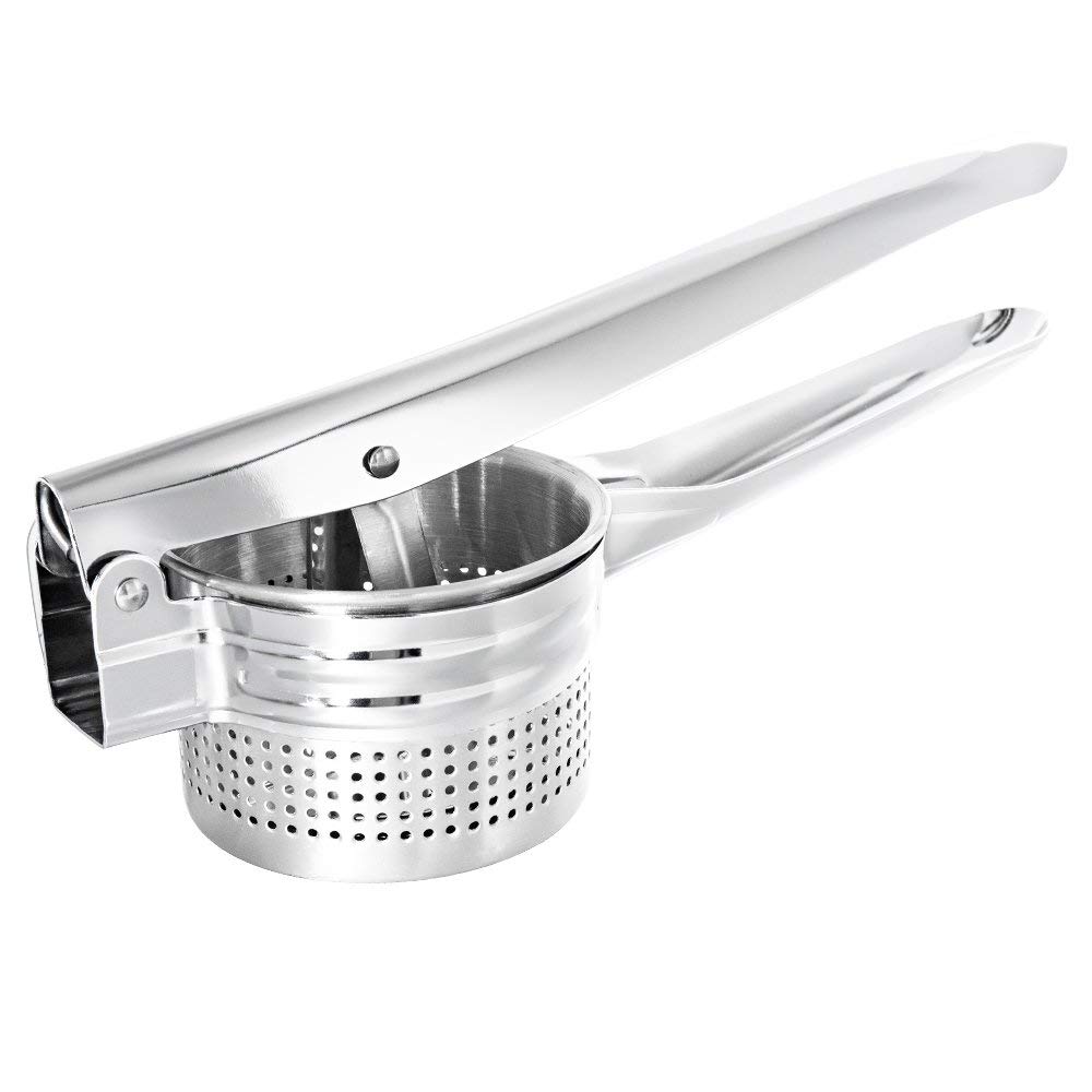 Potato Ricer Stainless Steel Masher Fruit Vegetable Press Juicer Crusher Squeezer Food Press with Ergonomic Comfort Grip