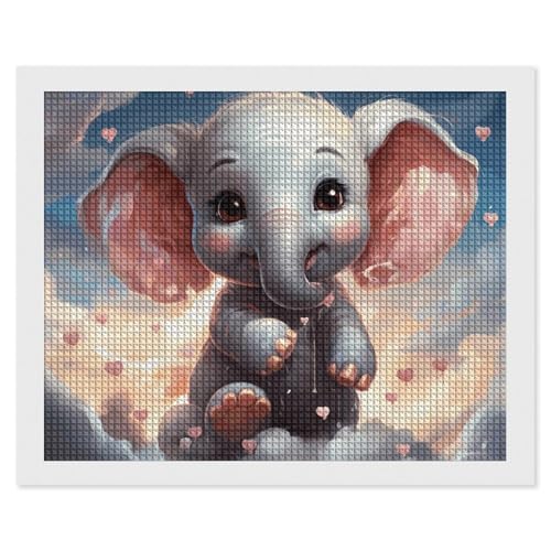 Peinture diamant éléphant 5D anti stress pour débutant créatif