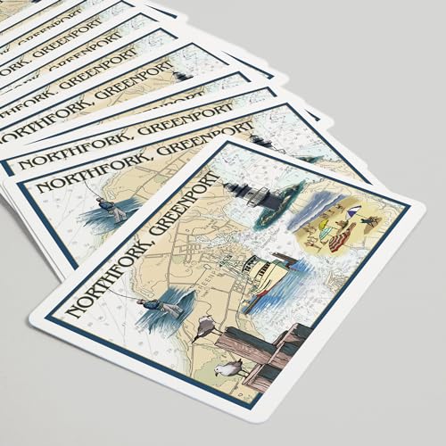 Baraja de cartas Lantern Press Greenport, 52 cartas póker miniatura 5