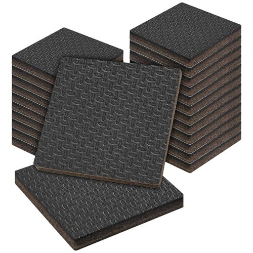 Yonality 24 Piezas 50 mm Fieltro En Goma Protectores De Suelo para Muebles, Almohadillas de Fieltro para Muebles, Negro Fieltros para Sillas, para Patas de Sillas, Mesas, Sofás, Muebles