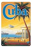 Placas Metálicas Visita Cuba Pan American Airways Bahía De La Habana Morro Cabaña Resistente Al Desgaste Y Duradero Chapas Metalicas Divertido Cartel De Metal para Garaje Cocina Pared 20X30Cm