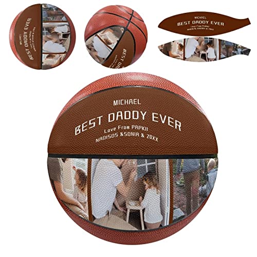 Wskian Custom Photo On Basketball 29.5 Regulation Size Basketball Outdoor Adult Mens Basketball Custom Name Basketball Indoor Leather Basketball From Wife Son #TOP5