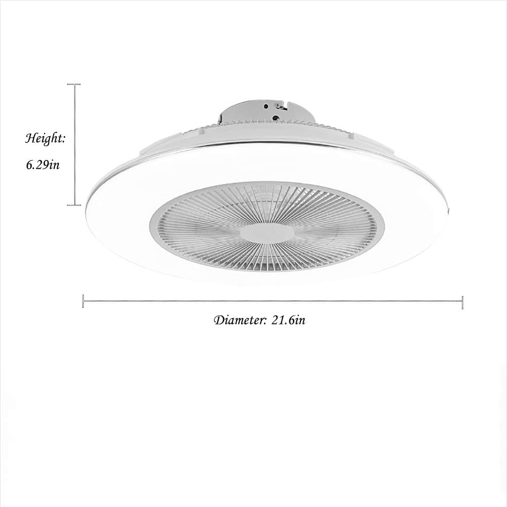 🔥 Crazy Deals Orillon 22'' White Thin Modern Ceiling Fan with Light for Indoor Kitchen Bathroom Bedroom,Remote LED 3 Color Lighting Low Profile Flush Mount Quiet Electric Fan with 6 ABS Blades and Plastic Cover