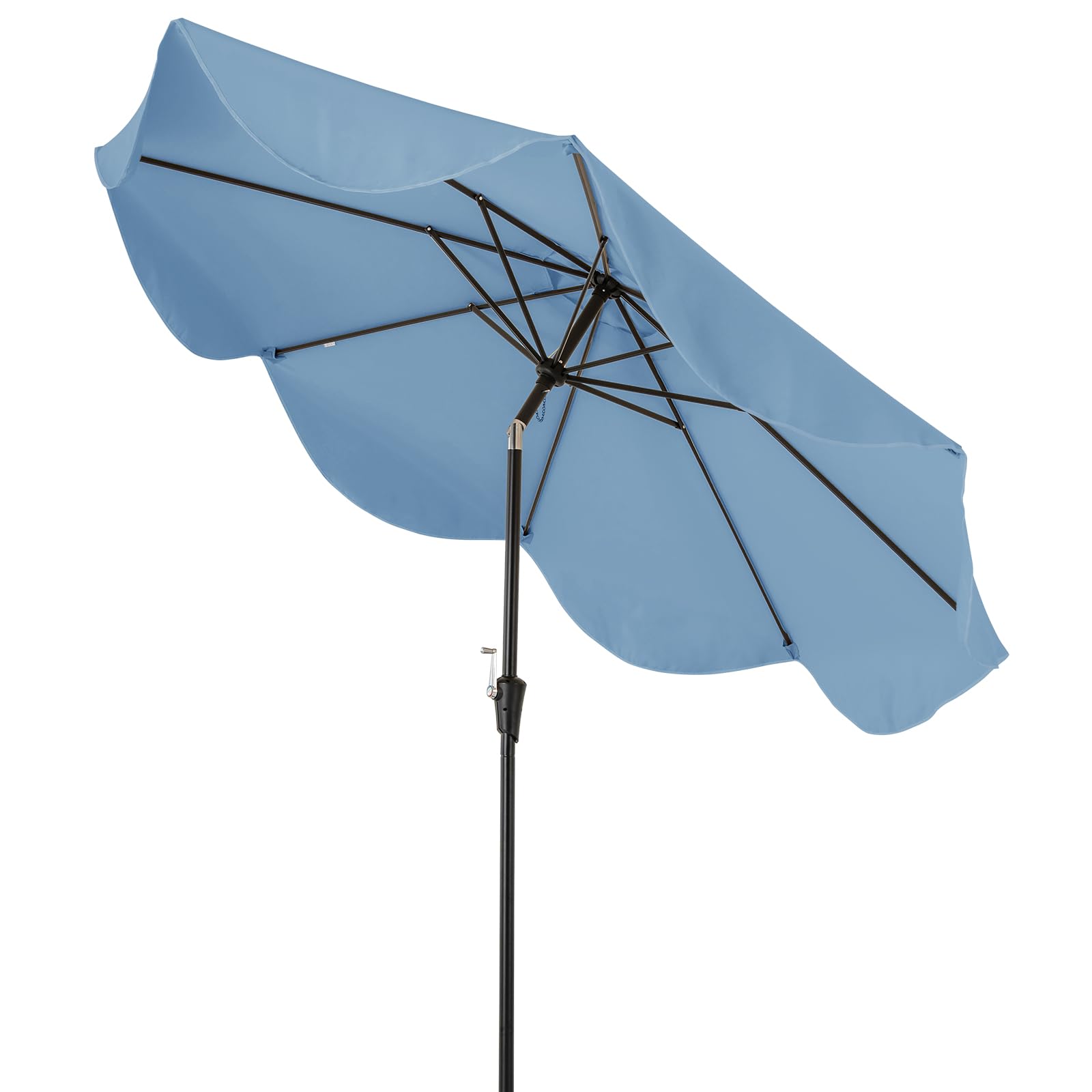 RELAX4LIFE Ombrellone da Giardino 270cm, Parasole da Esterno con 8 Stecche, Inclinazione Regolabile, per Giardino, Spiaggia e Balcone (Blu-Stile2)