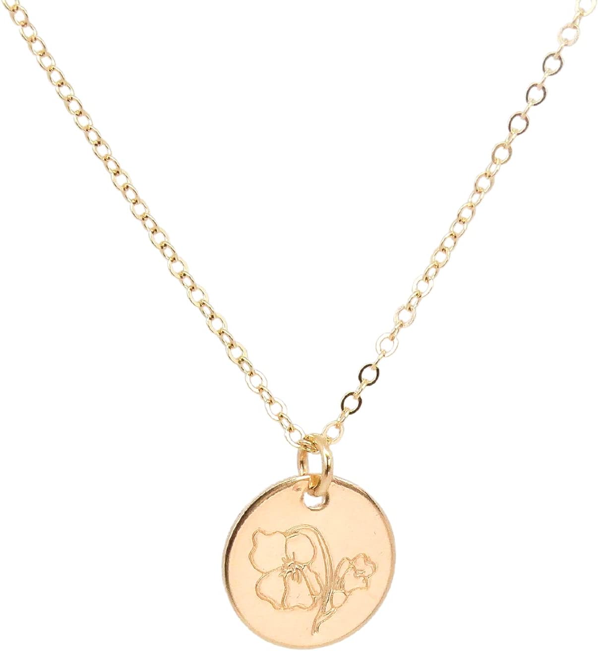 EMERY & OPAL Birth Flower Necklaces for Women, Birth Month Flower Necklace, Mom Necklace Personalized