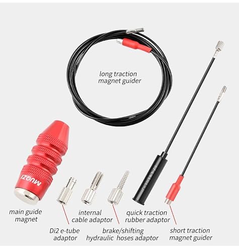 MUQZI Bicycle Internal Cable Routing Tool, Bike Internal Cable Guide Tool for Bicycle Brake Shifter Cable Housing, Hydraulic Hose, Red