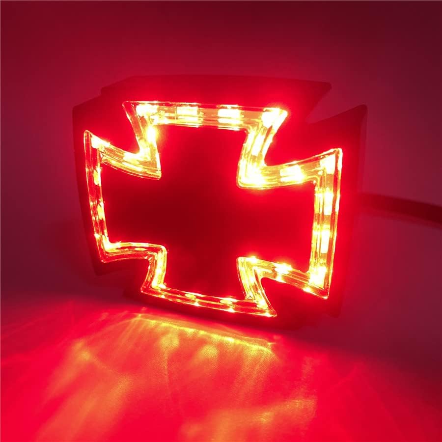 Universal Black Motorcycle Rear Light LED Brake Lamp Maltese Cross ATV Scooter Tail Running Indicator For Suzuki Yamaha Ducati Harley