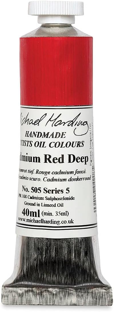 Michael Harding Artist Oil Colours, Cadmium Red Deep, 40ml Tube, 50540