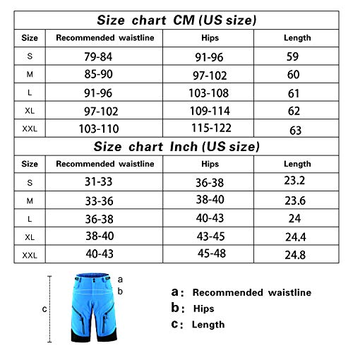 ARSUXEO Cycling Shorts Men's MTB Shorts Baggy Cycle Shorts Water Resistant with Zipper Pockets - Image 6