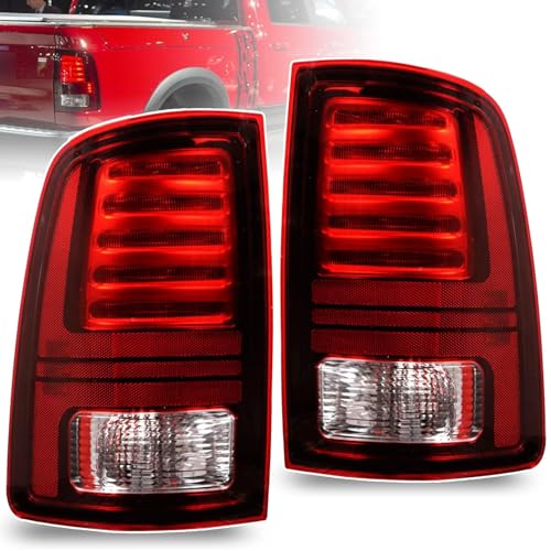 Lochnchn LED Tail Lights Compatible With 2013-2018 Dodge Ram 1500 2500 3500 Driver and Passenger Side Taillights Replace 68093081AB, 68093081AC, CH2800202