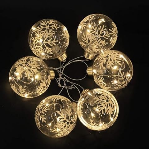 Warmiehomy 6 Pcs LED Glass Baubles Cover