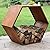 Sunnydaze Outdoor Hexagon Heavy-Duty Firewood Log Rack - Honeycomb Design - Cold-Rolled Steel Construction - 30-Inch